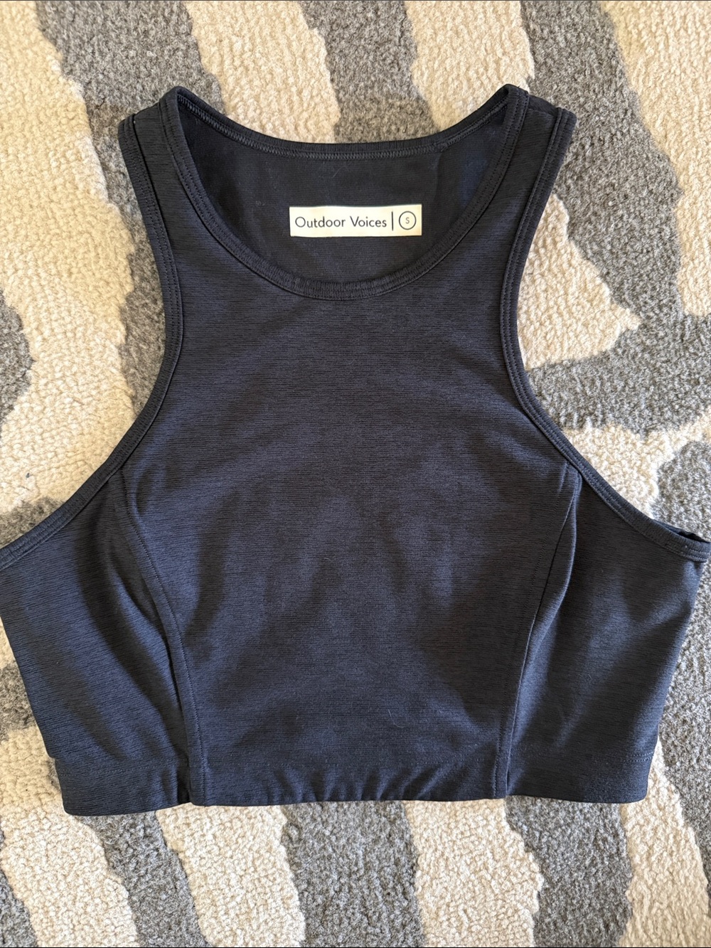 Outdoor Voices Black High-Neck Crop Sports Bra